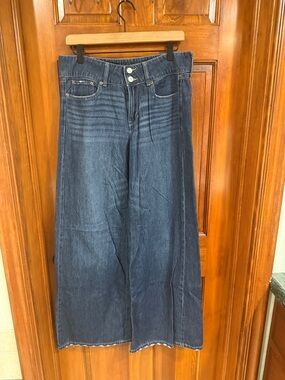 Rewash Wide-Leg Dark Blue Flare Jeans